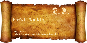 Rafai Martin névjegykártya